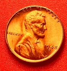 1948-S Lincoln Wheat Cent Penny GEM RD BU From an Original Bank Roll