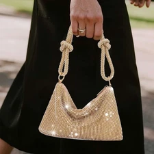 Women Mini Shoulder Bag Purse Glitter Bling Underarm Bag Handbag Wallet Pouch