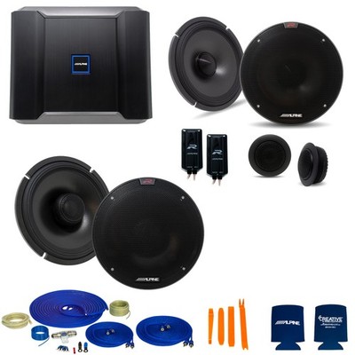 Alpine Type-R Bundle R-S65C.2 6.5'' , R-S65.2 6.5'' speakers, R-A60F Amp and Kit