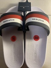 Sandalias TOMMY HILFIGER Terrosas Talla 10 Blanco Cielo Para Hombre Confort Slides