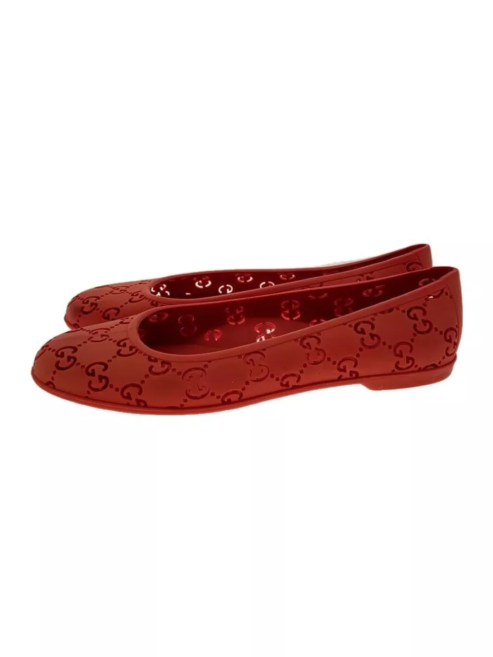 Chaussures de ballet plates GUCCI/caoutchouc/escarpins/motif gggg/rouge/37