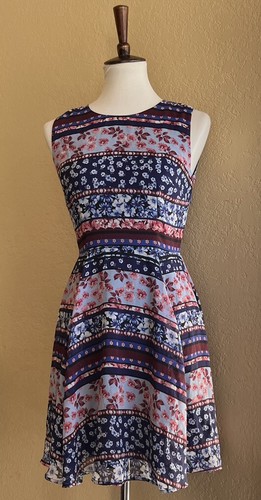 Maison Jules Womens Floral Printed Fit & Flare Dress Size S XL - 第 11/12 張圖片