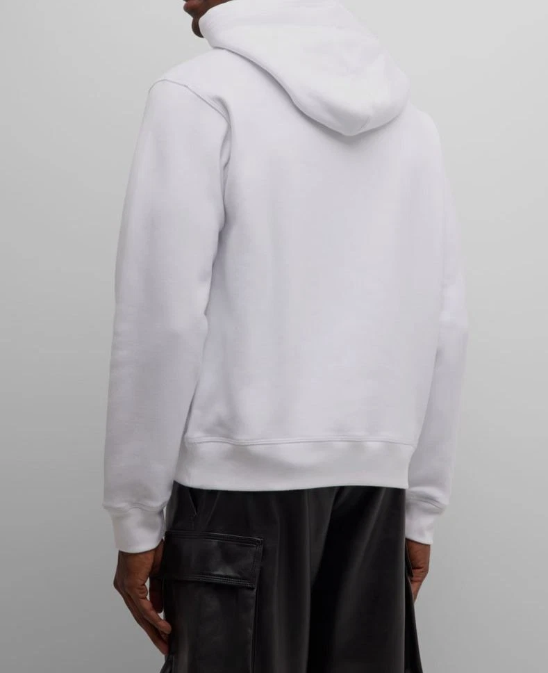 Felpa con cappuccio pullover uomo Dsquared2 bianca tinta unita D2 cool fit logo taglia small