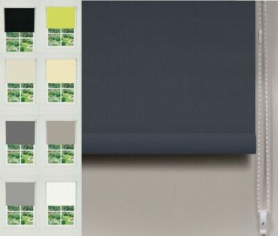 100% Thermo Isoliert Verdunkelung Uni Stoff Zuschneidbar Fenster Rollos