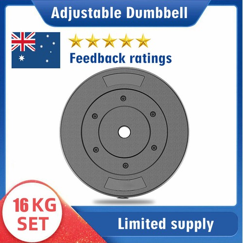 Dumbbells Set 16KG Adjustable Weight Plates Dumbbell Fitness Home Gym Exercise - Picture 7 of 8