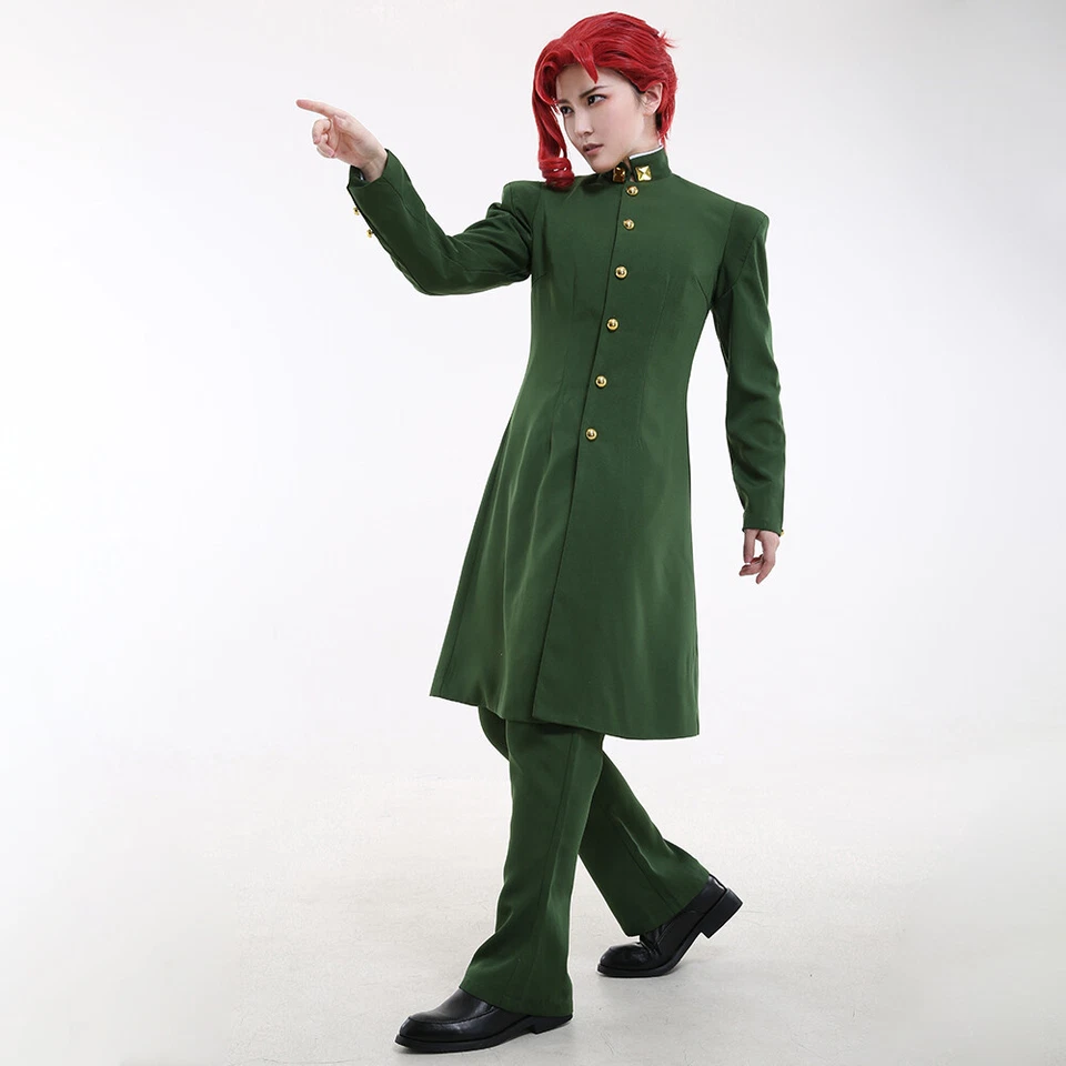 Mujer Anime Cosplay Disfraz Verde Abrigo Largo Pantalones Traje Conjunto Foto 3 de 4
