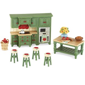 Miniature Apple Themed Country Kitchen 7 Pc Set By Collections