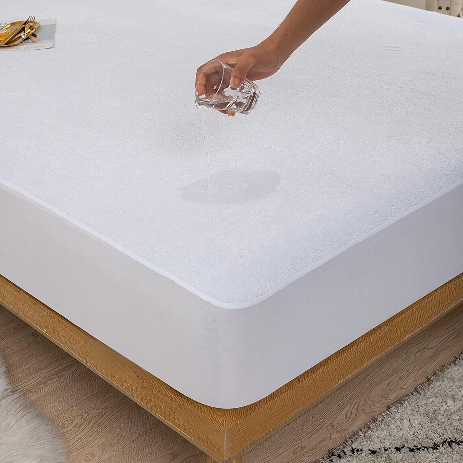 Mattress Protector Soft Terry Waterproof Mattress Cover Sheets Pad All Sizes-image