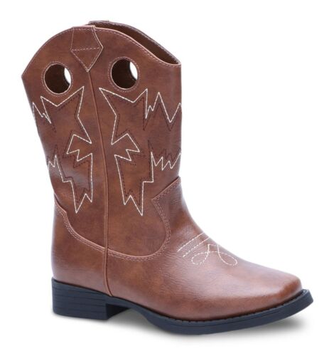 Wonder Nation Youth Boys Brown Pull-on Western Cowboy Boots Shoes: 13-6