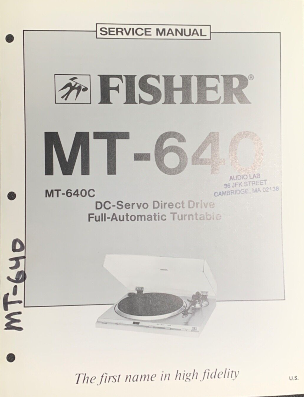 Fisher MT-640C Direct Drive Automatic Turntable Service Manual Original