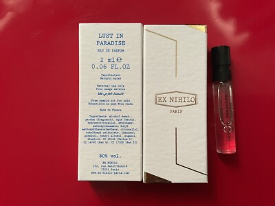NEW EX NIHILO LUST IN PARADISE 2ML SAMPLE NATURAL SPRAY MADE IN FRANCE
