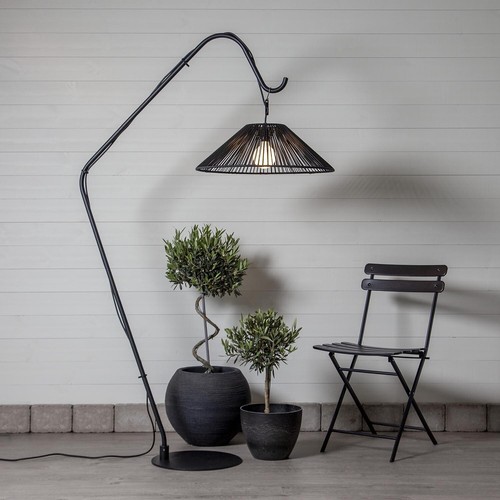 Star Trading Lampenschirm Vide, Rattan, Schwarz, E27, Außenbereich, ⌀ 58 cm - Bild 4 von 5