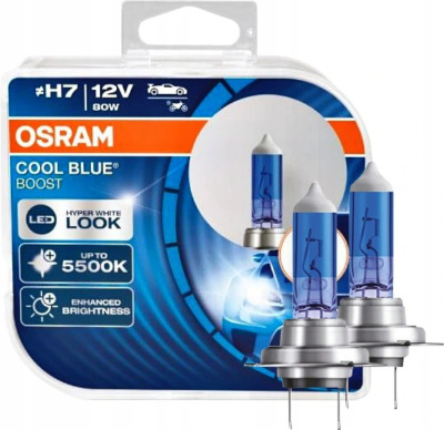 OSRAM H7 Cool Blue Boost Xenon Look Halogen 5500K 80W 12V 62210CBB-HCB Set