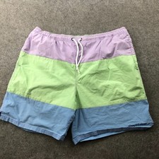 Vineyard Vines Swim Trunks Mens Large Green Blue Purple Seersucker 7" Inseam