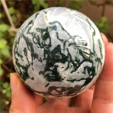Natural Aquatic Plants Agate Crystal Sphere water grass agate Ball (389g) Q8