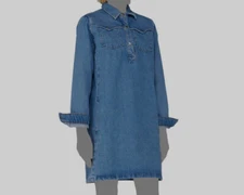 $350 A.P.C. Women's Blue Leana Denim Button-Front Western Mini Dress Size 38 US6