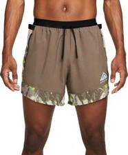 NEW MENS M MEDIUM NIKE TRAIL RUN RUNNING SHORTS 2in1 5" CAMO BROWN GREEN DM4652