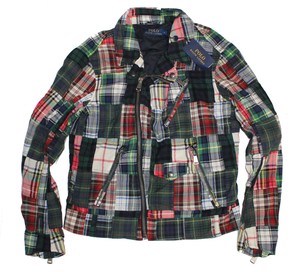 polo ralph lauren patchwork moto jacket