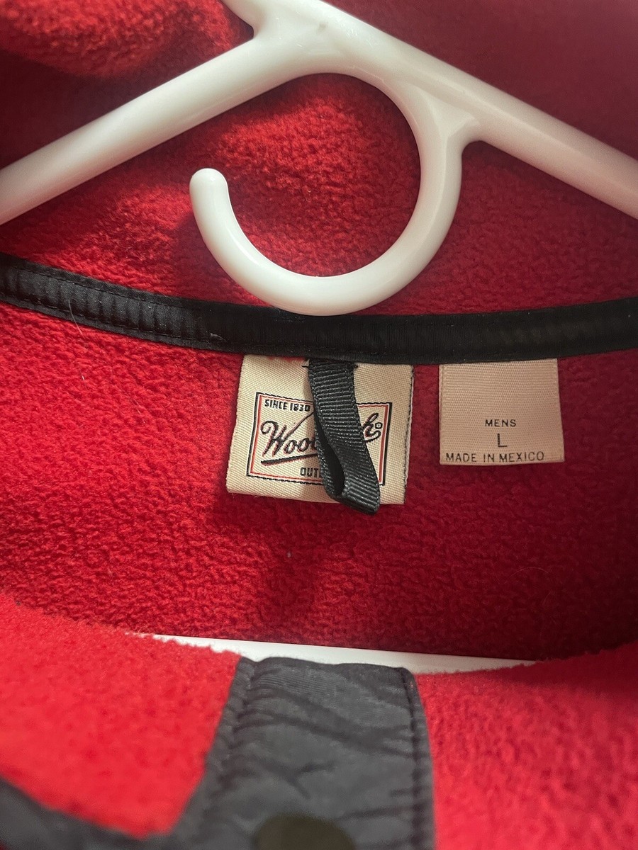 Vintage Woolrich Snap Button Fleece Red Pullover Synchilla Men's