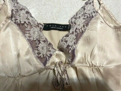 TWIN SET SIMONA BARBIERI TOP CANOTTA SETA