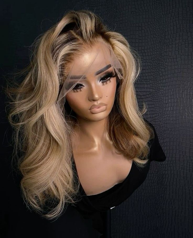 Ombre Ash Blonde Dark Roots Human Hair 13x4 Lace Front Wig Body