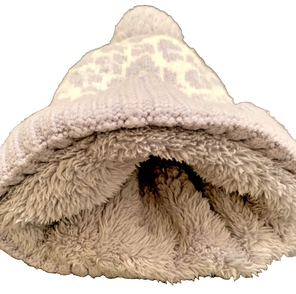 NIKE Gris/Blanco Invierno Pom Gorro Talla Única 100% Poliéster Forro Foto 3 de 3