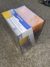Verbatim Slim CD DVD Storage Standard Jewel Cases Box 50 Pack 5 Assorted Colors