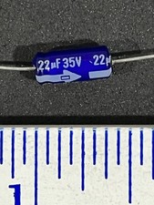 ECE-B1VU220S 22UF 35V ALUMINUM ELECTROLYTIC CAPACITOR AXIAL PANASONIC (LOT OF 3)