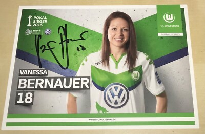 Vanessa Bernauer Orig. Signierte Autogrammkarte Wolfsburg Frauen Autogramm #1