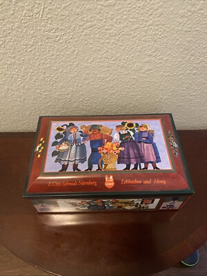 VINTAGE. E OTTO SCHMIDT NURNBERG  EUC TIN WEST GERMANY TIN BOX COLLECTIBLE