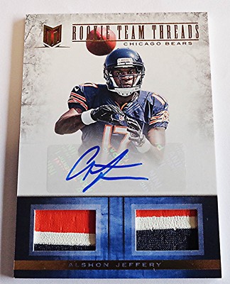 2012 Alshon Jeffery 7/15 Rookie Team Threads Auto Autograph RC 3 Clr Dual Jersey