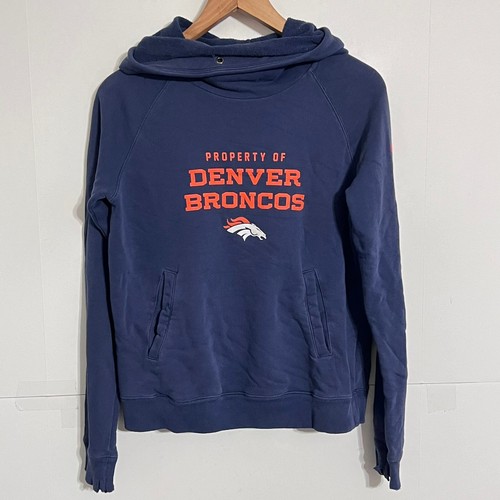 Nike NFL Womens Sweatshirt Hoodie Size M Blue Denver Broncos Fleece Pullover