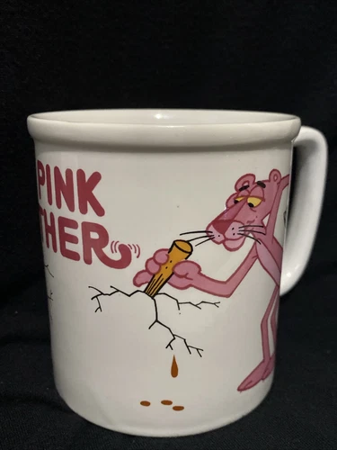 PINK PANTHER Large Ceramic Coffee Mug Cup Japan Royal Orleans Inspector Clouseau
