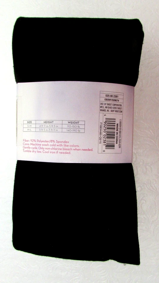 NUEVO XHILARATION MUJER TALLA M/L ÉBANO NEGRO POLAR FORRADO MALLAS Foto 2 de 2