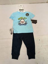 NWT Hurley Boys Graphic Short Sleeve Shirt Jogger 2 Piece Set 24M Blue AM6