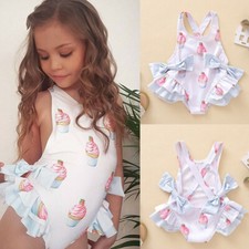 Toddler Kids Girls Baby Ruffle Swimsuit Swimwear Bikini Bathing Suit Clothes