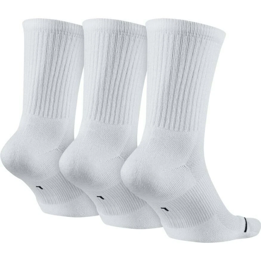 NIKE JORDAN MAX EVERYDAY CREW CUSHIONED SOCKS 3PACK WHITE SX5545-100 UK2-5 - Image 2 of 4
