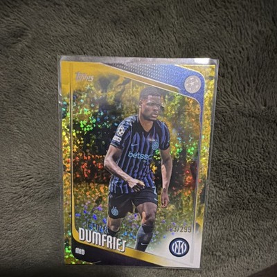 Topps Denzel Dumfries Inter Milan Gold UEFA Champions League Card #145 /299