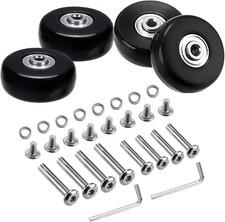 4 Pezzi Ruote Per Valigia, 50Mm Con Cuscinetti, Nero, Ruote Di Ricambio Trolley