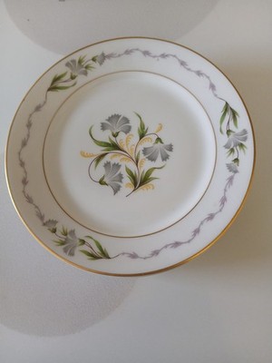 Set Of 4 VTG Rosenthal Fantasia Gray Green Floral 6'' Bread / Appetiser Plates