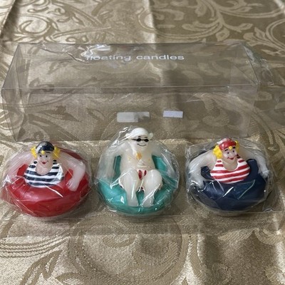 Vintage Boston Warehouse, Floating Candles Set Of 3 , Summer Pool Tubing Swim