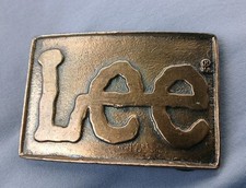Lee jeans Co Label Promo Brass Vintage 80's Belt Buckle