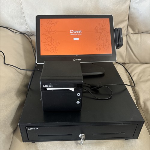 Complete Toast System - Toast Flex POS Tt200 Screen With Cash Drawer And Printer