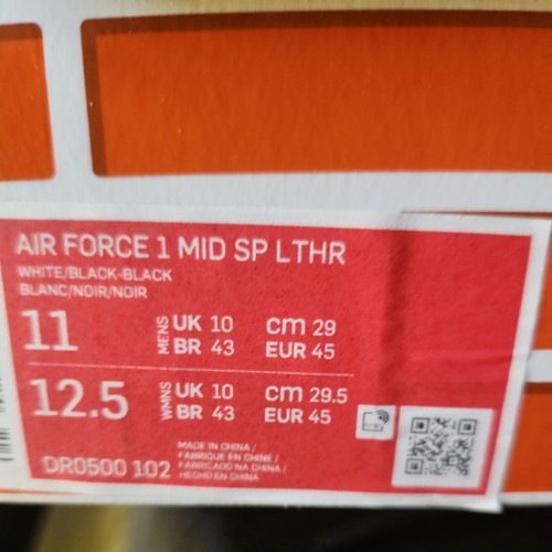 Size 11 - Nike Off-White x Air Force 1 SP Leather Mid Grim Reaper - Picture 4 of 24