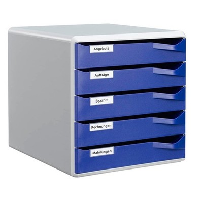 LEITZ Schubladenbox Post Set  blau 52800035, DIN A4 mit 5 Schubladen, 1 St.