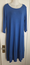 Sale EILEEN FISHER Jersey Knit DRESS, Royal Blue, 3/4 Sleeves, Size M