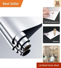 Waterproof 12" x 78.8" Flexible Mirror Stickers - Elegant Wall Enhancement