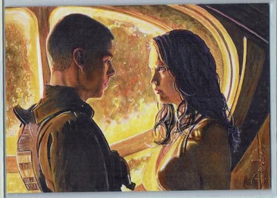 Stargate David Desbois ACEO PSC bemalt handgezeichnet Original Sketchkarte 1/1
