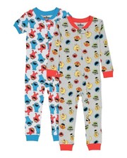 Sesame Street boys Little Footless Pajamas 18 Months Sesame Pals