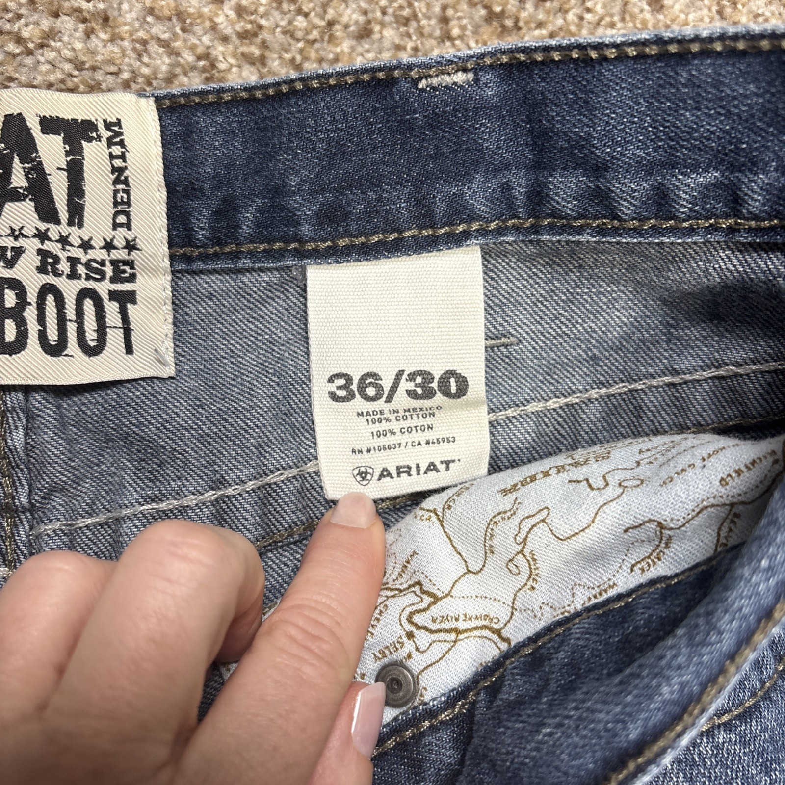 Ariat M4 Low Rise Boot Cut Jeans Mens 36x30 Blue Denim Western Fits 36 X 29 - View 5